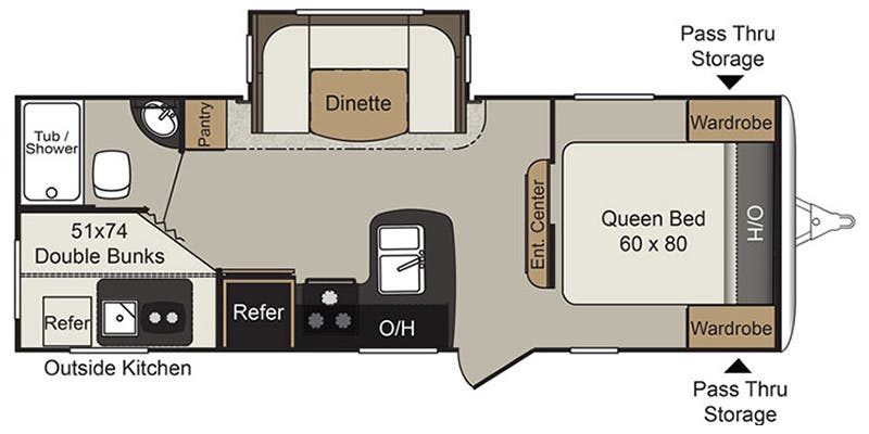 2017 KEYSTONE PASSPORT 2400BHWE, , floor-plans-day image number 0